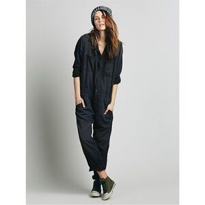 Womens Black Utility Jumpsuit
